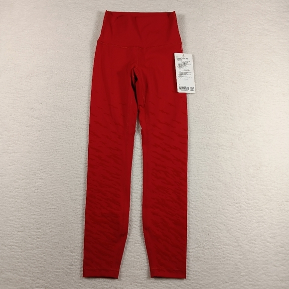 Lululemon Leggings Womens 2 Red Lunar New Year Wunder Under 25” Tiger Stripe NWT - Picture 2 of 12